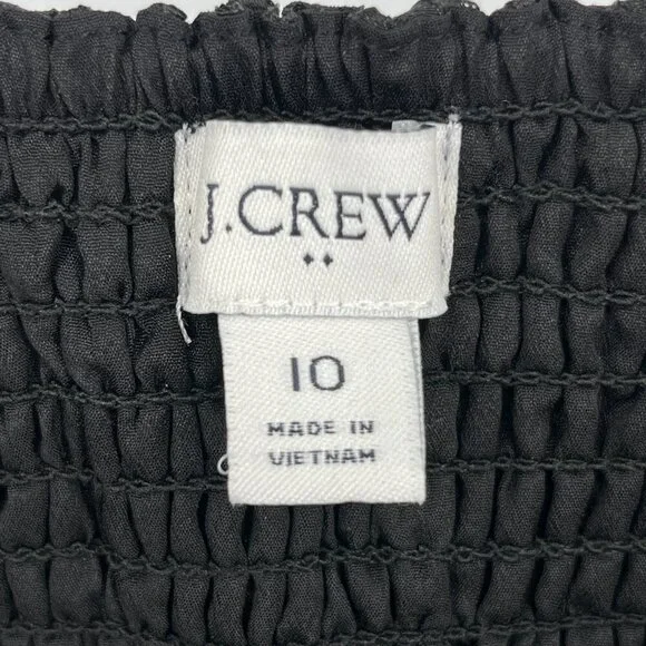 J. Crew Dress Size 10 tiered, black, brocade Babydoll Formal Adjustable Straps - Picture 11 of 13